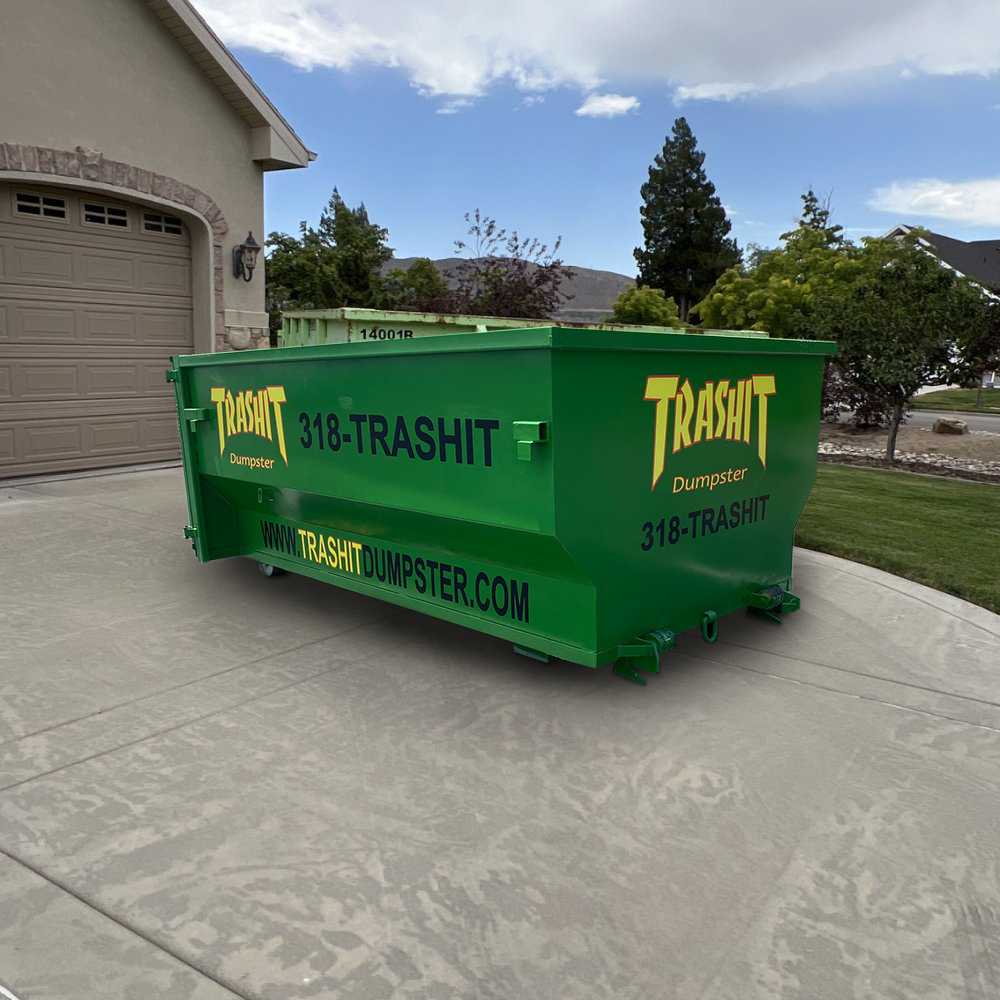 Trashit Dumpster - outdoors with a sky, tree, and clouds