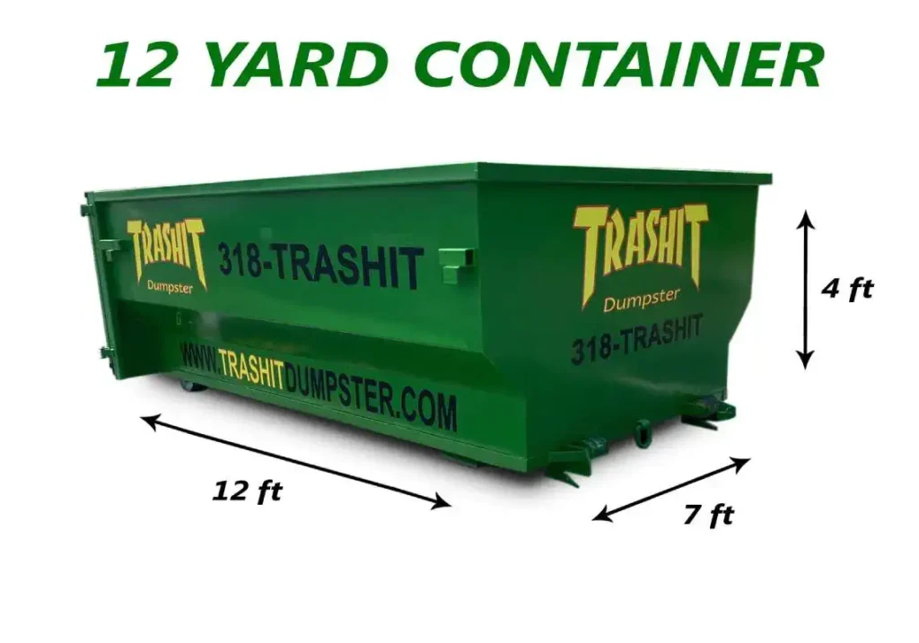 Trashit dumpster 12 yard container dimensions